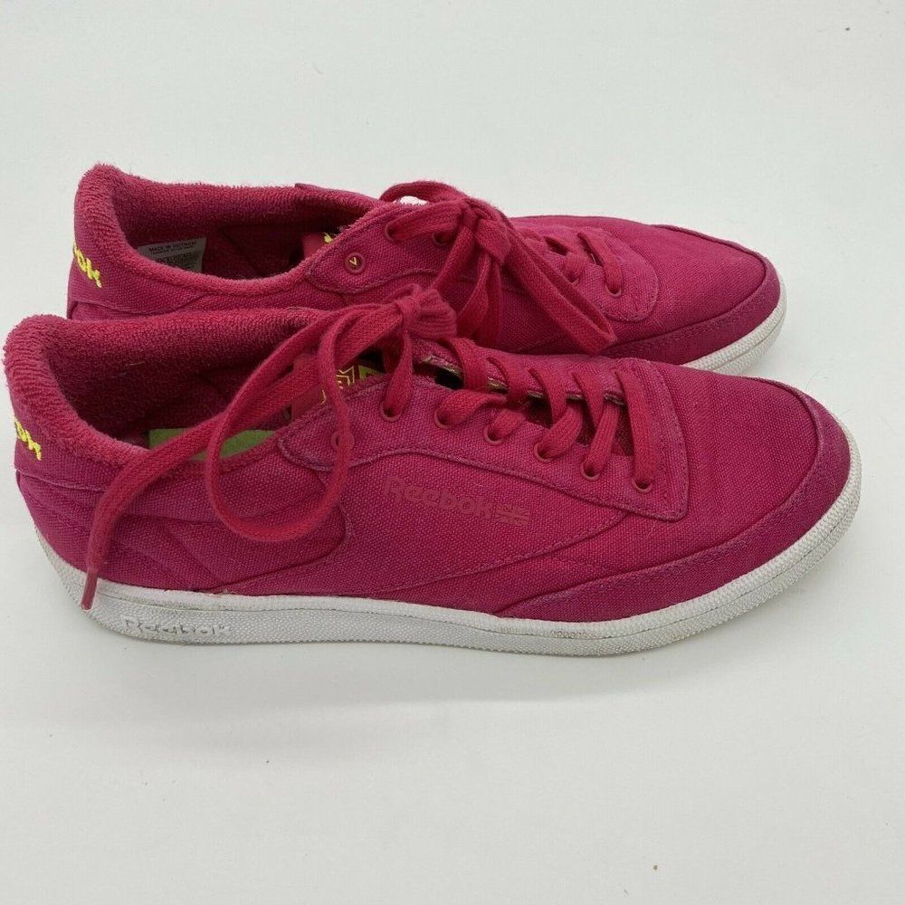 Reebok Hall of Fame Club Shoes Pink Canvas Women’s 8